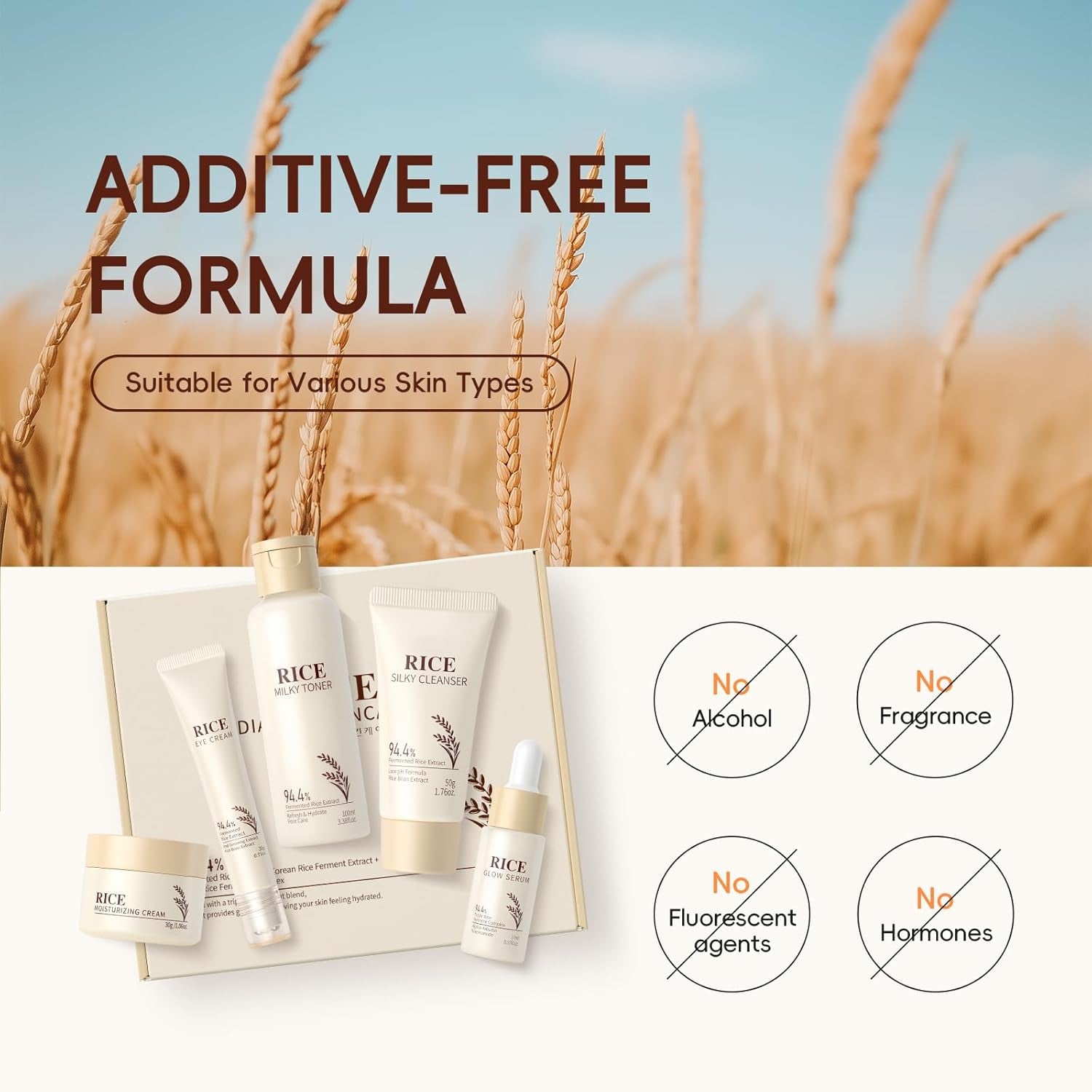 Skin Care Set, Korean Skin Care - Korean Beauty for Women - 5Pcs