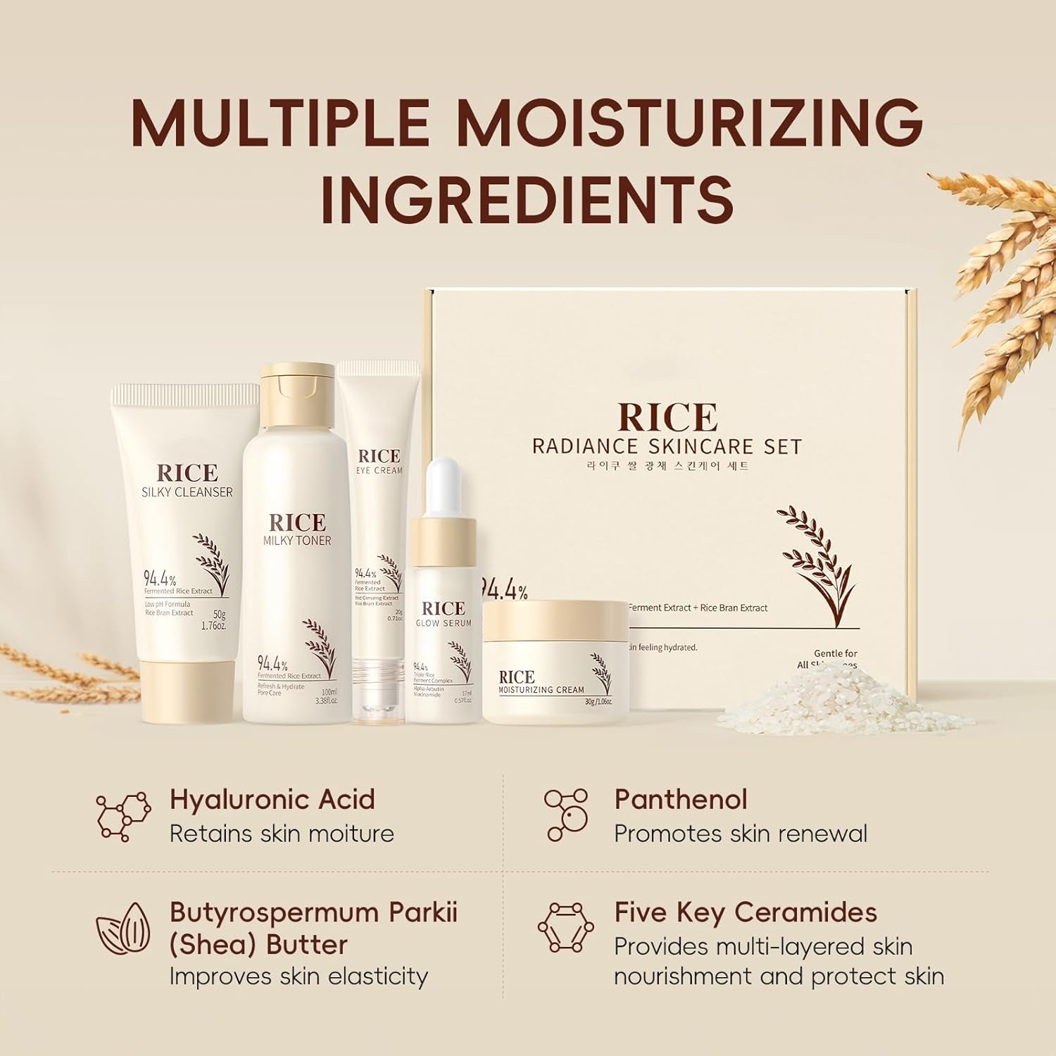 Skin Care Set, Korean Skin Care - Korean Beauty for Women - 5Pcs